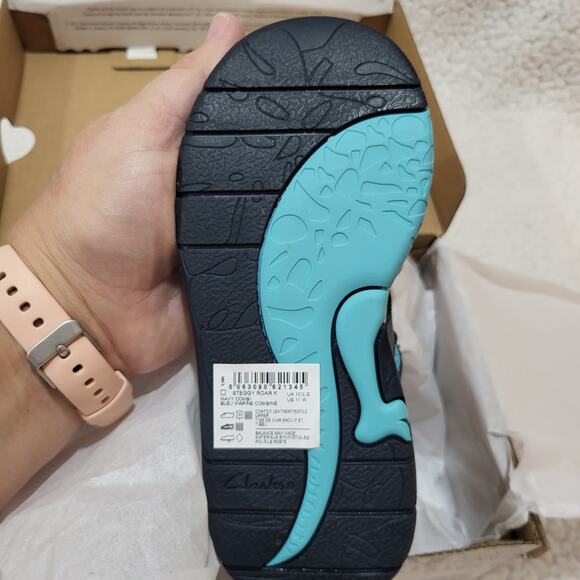 NEW Clarks Steggy Roar Fisherman Sandal, Navy Combi, 11 Wide US Unisex Big_Kid - Picture 6 of 7